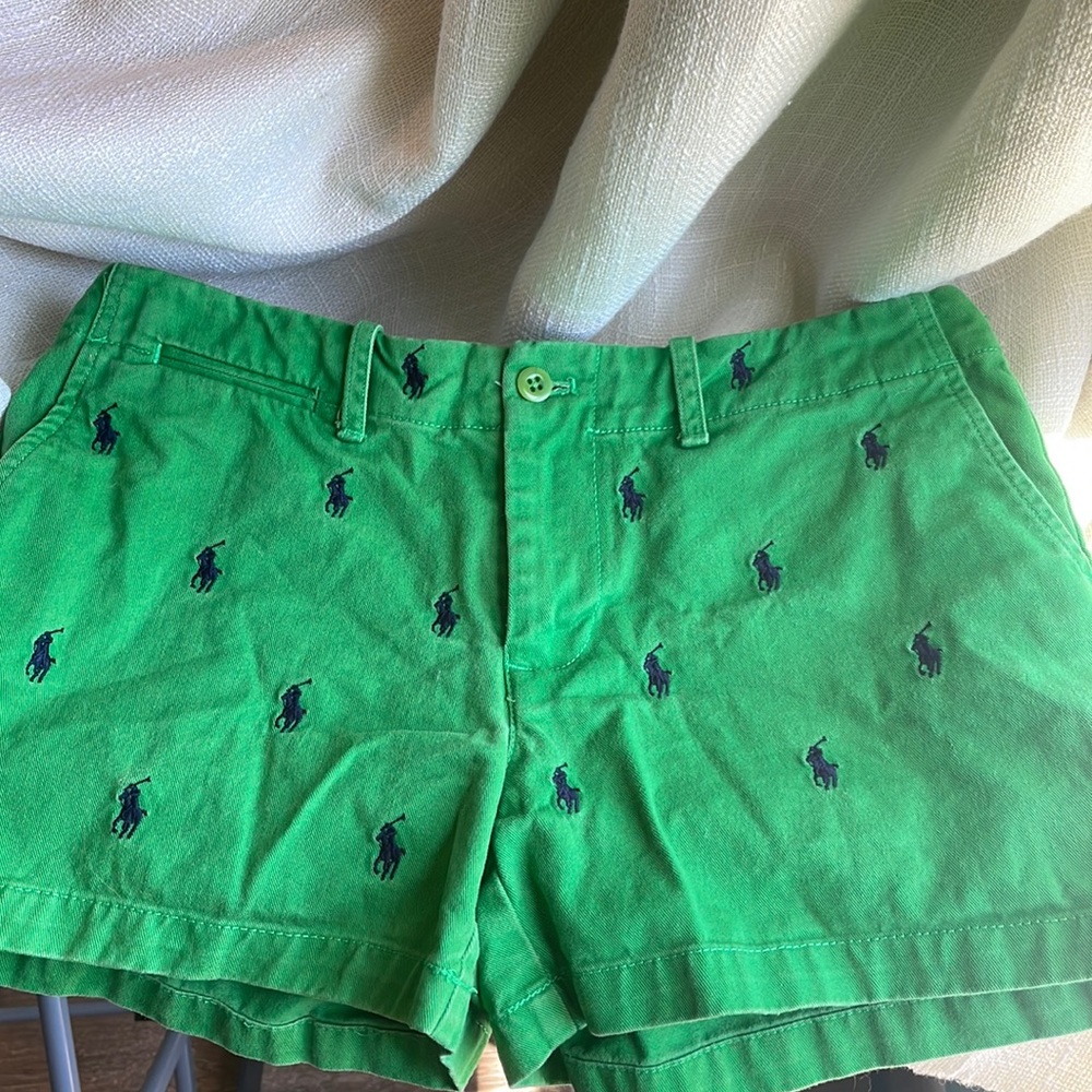 Green and navy Ralph Lauren sport size 4 shorts women